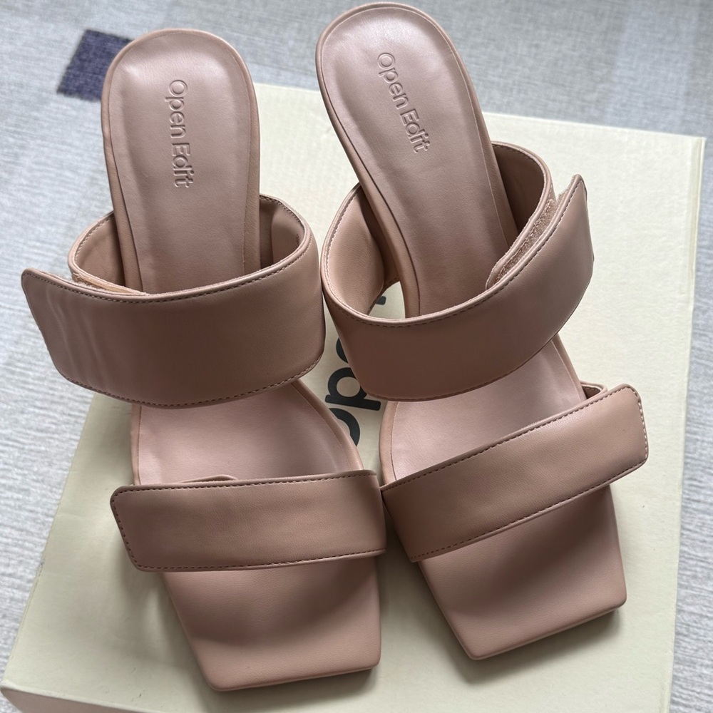 Open Edit Beige Heels